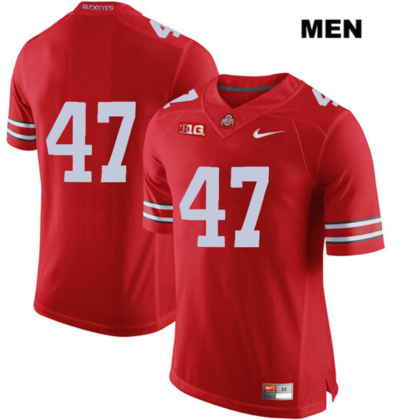 Ohio State Buckeyes Men's Justin Hilliard #47 Red Authentic Nike No Name College NCAA Stitched Football Jersey BC19C17JT